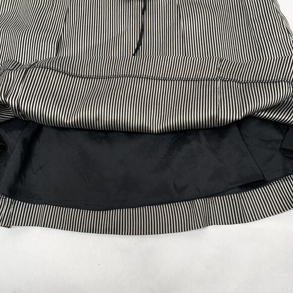 Hugo Boss Skirt Size 4 Mini Gray Black Stripped Pleated Y2K silk cotton blend - Picture 9 of 15